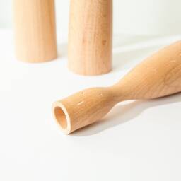 Handmade Wood Candlestick Set Rustic Taper Candle Holders - thumbnail 4