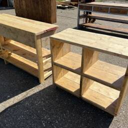 Rustic Farmhouse Kitchen Island With Integrated Wine Rack - thumbnail 4