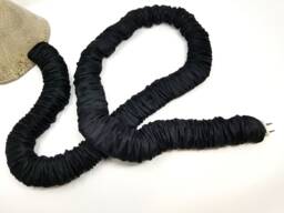 Black Faux Silk Fabric Lamp Cord Cover, 9 Ft, Made in Usa