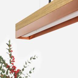 Pendant Lamp - Oak Wood & Copper Dining Room Gantlights Led - thumbnail 3