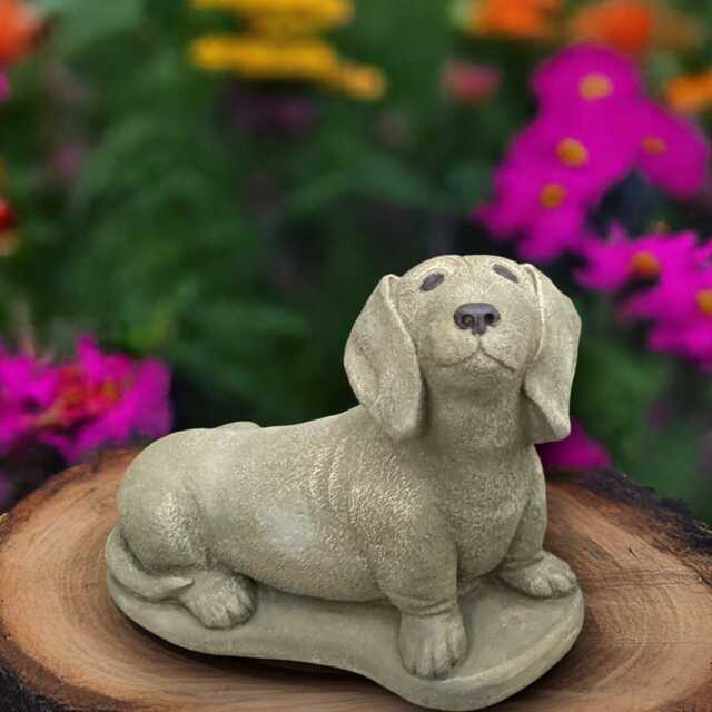 Stone Dachshund Statue Concrete Sculpture Outdoor Animal Decoration Dachshund Lover Gift Handmade Front Door Decor Gift - image 1