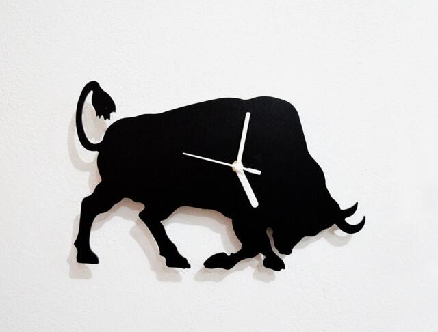 Rodeo Bull Attack Silhouette - Wall Clock - image 1