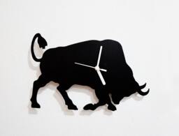 Rodeo Bull Attack Silhouette - Wall Clock - thumbnail 1