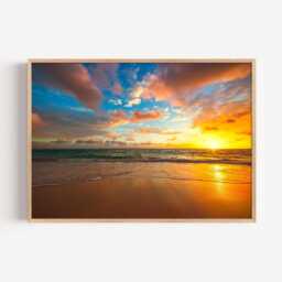 Beach Sunset Photography Print, Coastal Ocean Wall Art Poster, Seaside Home Decor - thumbnail 2