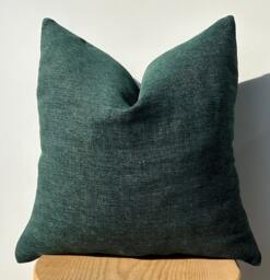 Green Luxury Linen Pillow Cover, Throw Pillows, Decorative Pillowcase, Modern Farmhouse Decor - thumbnail 1