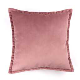 Dusky Rose Decorative Velvet Cushion With Flange Edging - thumbnail 3