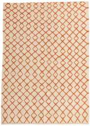 Handmade Red Wool Kilim Rug Geometric Boho Area Carpet - thumbnail 1