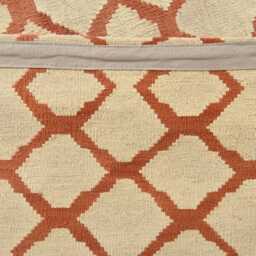 Handmade Red Wool Kilim Rug Geometric Boho Area Carpet - thumbnail 3
