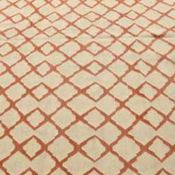 Handmade Red Wool Kilim Rug Geometric Boho Area Carpet - thumbnail 2