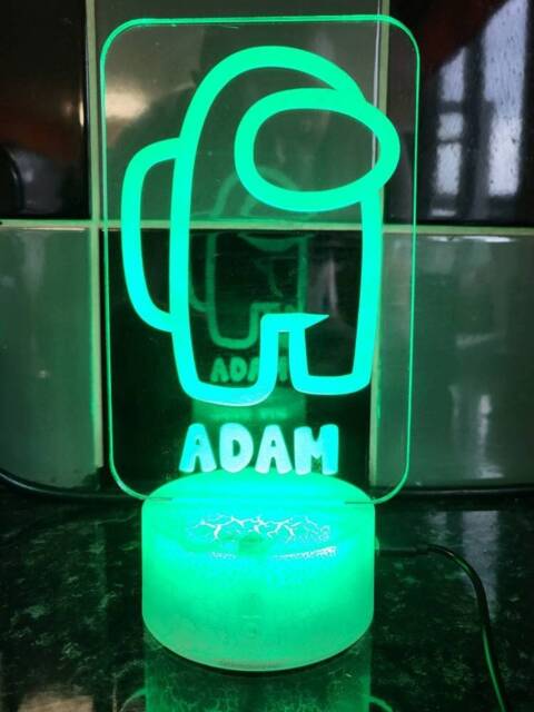 Personalised Among Us Night Light - Children's Light Kids Bedroom Boys Led Girls Birthday - image 1