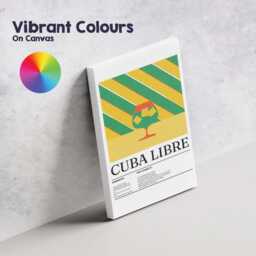 Minimalist Cuba Libre Cocktail Recipe Kitchen Print Canvas Wall Art Decor Picture Ready To Hang - thumbnail 4