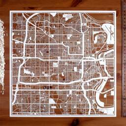 Paper Cut Map Omaha, Lincoln, Ne 12??12 In. Art Ideal Gifts - thumbnail 1