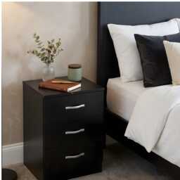 3 Drawer Bedside Cabinet, Wooden Chest Of Drawers, Small Storage Unit - thumbnail 2