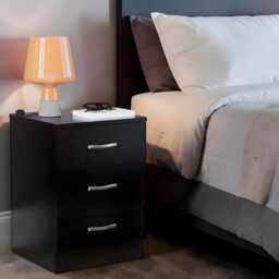 3 Drawer Bedside Cabinet, Wooden Chest Of Drawers, Small Storage Unit - thumbnail 3