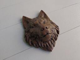 Wolf Head Of Wood, 1Pc, Carved Wolf, Wall Art, Decor, Hanging - thumbnail 1