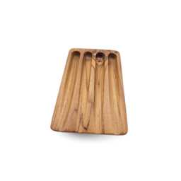 Hardwood Pen Tray For Fountain Pens & Pencils, Minimalist Wooden Desk Organizer, Modern Accessory Holder - thumbnail 3