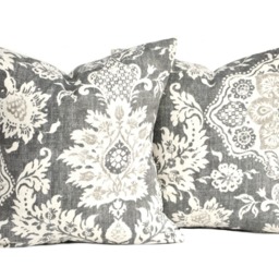 One High Quality Magnolia Pillow Cover, Slate Grey Pillow, Cushion, Decorative Throw Charcoal Pillow - thumbnail 2