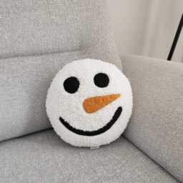 Handmade Teddy Fabric Snowman Pillow Christmas Holiday Decor - thumbnail 4