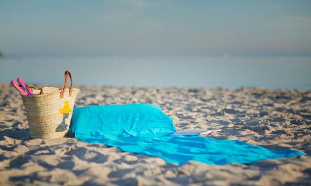 Sandori Beachrelaxer?? Beach Towel Sheet Bath With A Removable Pillow - Aqua - Turquoise 100% Cotton Velour - image 1