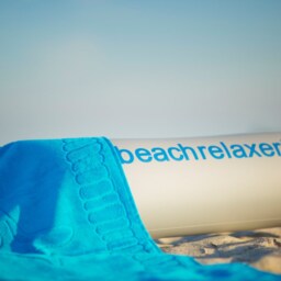 Sandori Beachrelaxer?? Beach Towel Sheet Bath With A Removable Pillow - Aqua - Turquoise 100% Cotton Velour - thumbnail 3