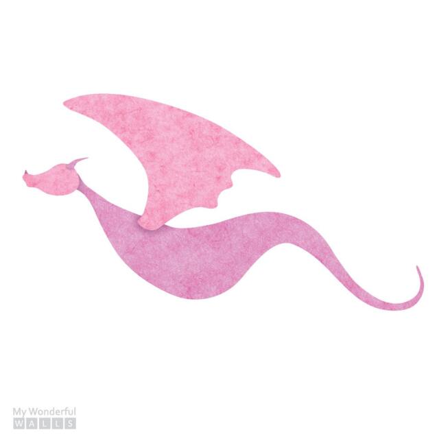 Pink Flying Dragon Wall Sticker For Girls Princess Decor - Sku105-Stick - image 1