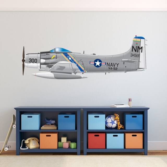 Douglas A-1 Skyrider Air Force Attack Aircraft Combat Fighter Airplane Wall Vinyl Decal Man Cave Father Gift Decor Military - image 1
