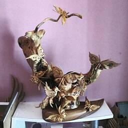 Butterfly, Butterfly Sculpture, Carving, Butterflys Family, Humming Bird Home Decor, House Warming, Unique Gift - thumbnail 2