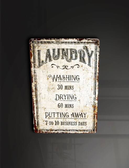 Laundry Times - Metal Sign Plaque Wall Art Decor Signage