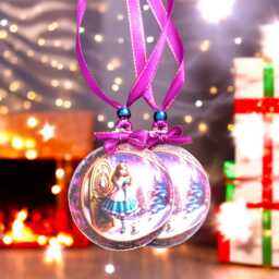 Alice in Wonderland Christmas Tree Decor.set Of 2 Flat Wood , Purple Ornaments .alice Gifts - thumbnail 3
