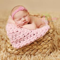 Newborn Baby Blanket in Pink Powder Puff - thumbnail 3
