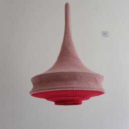 Handmade Crochet Lampshade Boho Chandelier, Nursery Decor, Hanging Lights, Lime Green - thumbnail 3