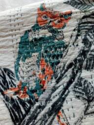 Owl Print Indian Kantha Quilt Handmade Blanket Bedspread Kantha Throw Size-Queen - thumbnail 3