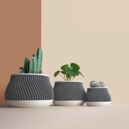 Large Planter Pot For Cactus, Succulent, Geometric Plant Pot, Mid Century Planters , Idea Gift Home - thumbnail 3