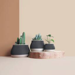 Large Planter Pot For Cactus, Succulent, Geometric Plant Pot, Mid Century Planters , Idea Gift Home - thumbnail 2