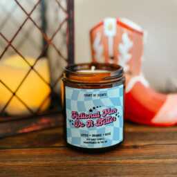 Fictional Men Do It Better Floral Fruity Scented Soy Candle, Bookish Candle - thumbnail 1