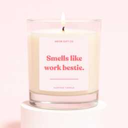 Work Friend Gift For Coworker Best - Smells Like Bestie Candle Label - thumbnail 1
