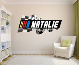 Nascar Inspired Decal, Wall Design, Car Mural, Personalized Decal, Nascar Logo, Race Mural - thumbnail 1