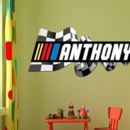 Nascar Inspired Decal, Wall Design, Car Mural, Personalized Decal, Nascar Logo, Race Mural - thumbnail 2