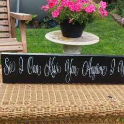 So I Can Kiss You Anytime Want Wood Sign Distressed Wall Hanging Primitive Rustic Decor Love Wedding Gift Movie Quote - thumbnail 2