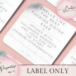 Personalised Best Fcking Sister Ever Scented Candle, Sister Christmas Gift, Birthday Stocking Filler, Merry - thumbnail 2