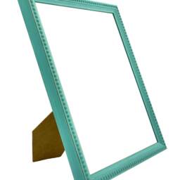 Turquoise Wooden Picture Frame Distressed Bobbin Style - thumbnail 3