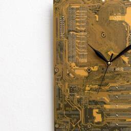 Dark Yellow Large Wall Clock - Circuit Board With Black Hands Unique Gift Boyfriend Husband - thumbnail 2