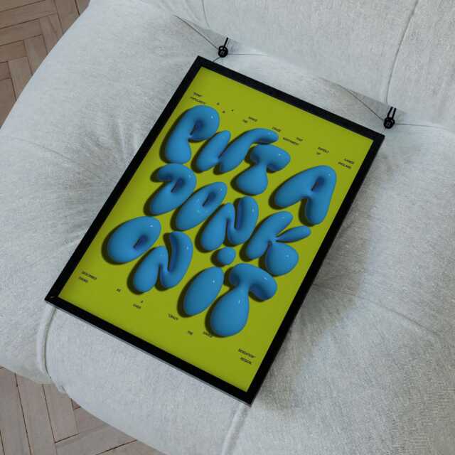 Put A Dunk On It Print - Typographic Poster Wall Art Aesthetic Bubble Trendy Club Raving Music Funky Trance Acid House - image 1