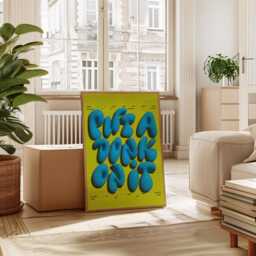 Put A Dunk On It Print - Typographic Poster Wall Art Aesthetic Bubble Trendy Club Raving Music Funky Trance Acid House - thumbnail 3