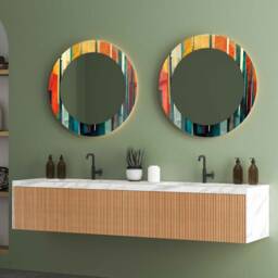 Decorative Mirror On Glass Wall Art, Entryway Hallway For Bathroom Vanity, Living Room Mirror, Luxury Home Decor, Aesthetic - thumbnail 2