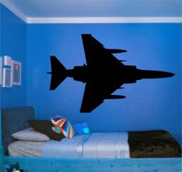 Jet Bomber Aeroplane Vinyl Wall Art, Decal, Sticker, Transfer, Mural, Removable, Rent Friendly, Interior, Exterior, Full - 0012