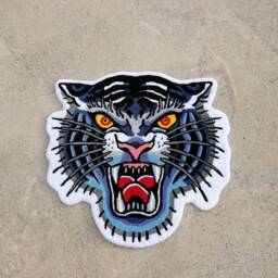 Traditional Tiger Rug, Handtufted Rug For Bedroom, Tattoo Design Area Traditional Tiger, Artist Gifts - thumbnail 4