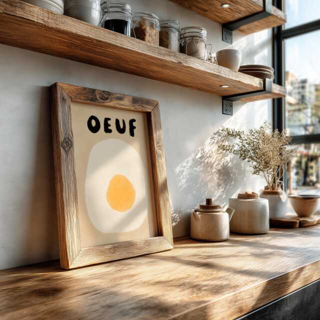Oeuf Unframed Print - Kitchen Wall Art Decor Prints Egg Poster French Food - image 1