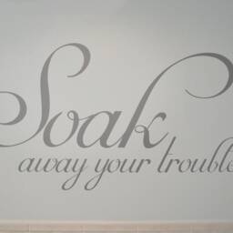 Soak Away Your Troubles Bathroom Wall Sticker, Decor, Decals, Art, Bath Decor - thumbnail 3