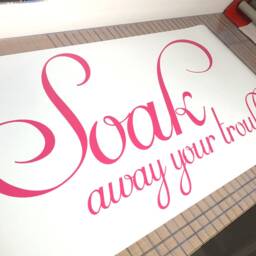 Soak Away Your Troubles Bathroom Wall Sticker, Decor, Decals, Art, Bath Decor - thumbnail 2